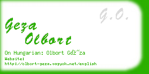 geza olbort business card